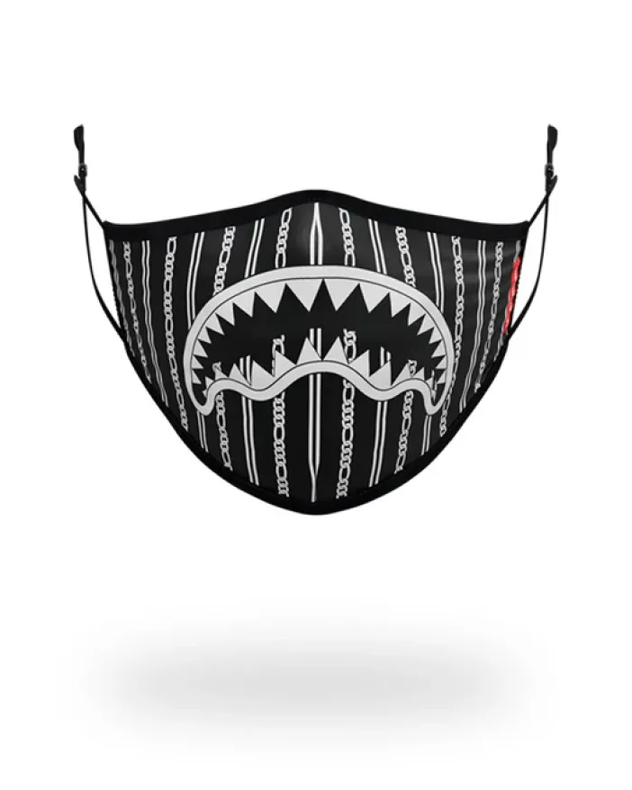 ADULT REVERSE SHARKS IN PARIS (BLACK) FORM FITTING FACE MASK>SPRAYGROUND New