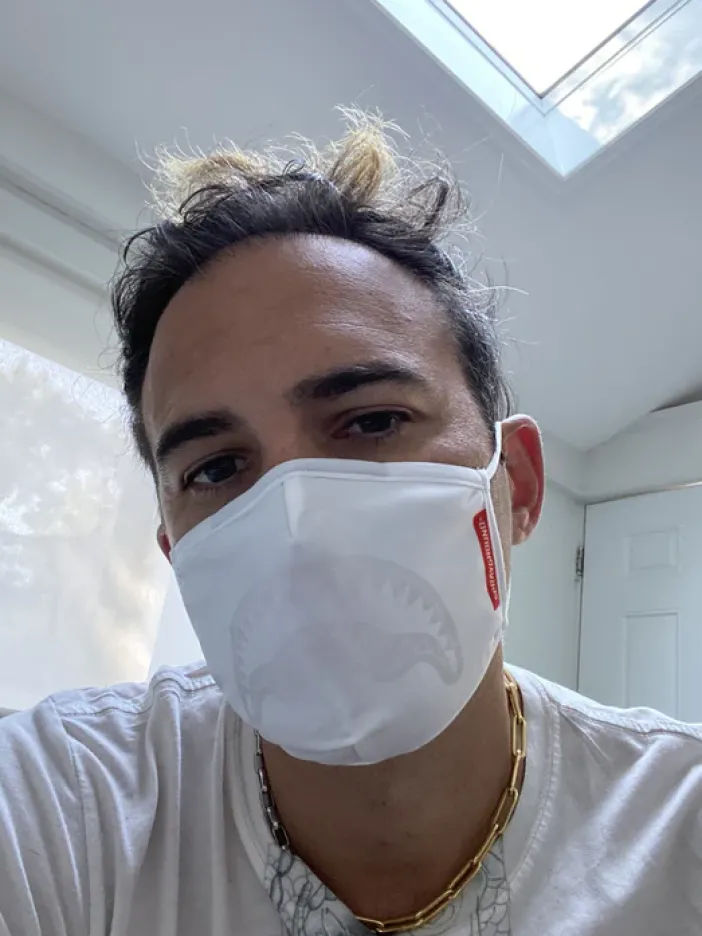 ADULT WHITE ON WHITE SHARK FORM-FITTING FACE MASK>SPRAYGROUND Best