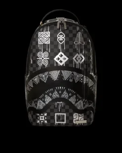 AFRICAN INTELLIGENCE 9 POWER GLYPHICS BACKPACK - SANDFLOWER COLLAB>SPRAYGROUND Sale
