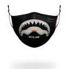 BITE ME SHARK (BLK) POLYESTER FACE MASK>SPRAYGROUND