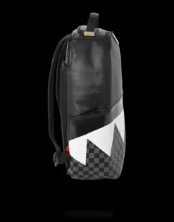 BLACK HALF CHECK SHARKS IN PARIS BACKPACK (ONE OF ONE)><noscript><img width=