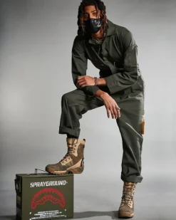 CAMO TERRAIN FUERZA COBRA PARATROOPER BOOTS - MADE IN COLOMBIA NUMBERED 1/280 PAIRS><noscript><img width=
