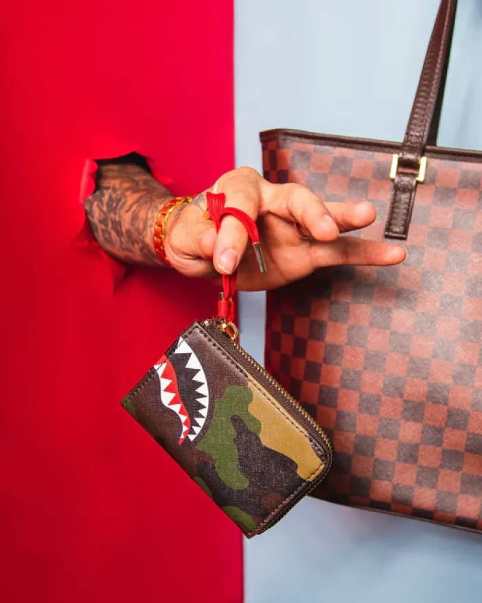 CHECKS IN CAMOFLAUGE WALLET>SPRAYGROUND New