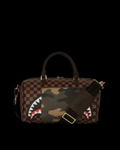 EXTERIOR GOLD ZIP POCKET SHARKS IN PARIS MINI DUFFLE><noscript><img width=