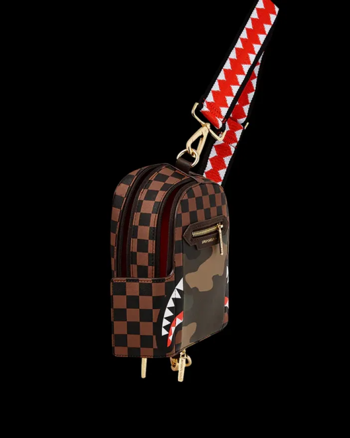 EXTERIOR GOLD ZIP POCKET SHARKS IN PARIS BACKPACK SLING>SPRAYGROUND Online