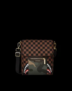 EXTERIOR GOLD ZIP POCKET SHARKS IN PARIS MESSENGER SLING BAG>SPRAYGROUND Online