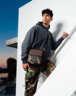 EXTERIOR GOLD ZIP POCKET SHARKS IN PARIS MESSENGER SLING BAG>SPRAYGROUND Online