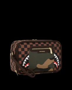 EXTERIOR GOLD ZIP POCKET SHARKS IN PARIS TOILETRY BRICKSIDE BAG>SPRAYGROUND Best