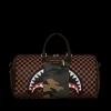 EXTERIOR GOLD ZIP POCKET SHARKS IN PARIS DUFFLE>SPRAYGROUND