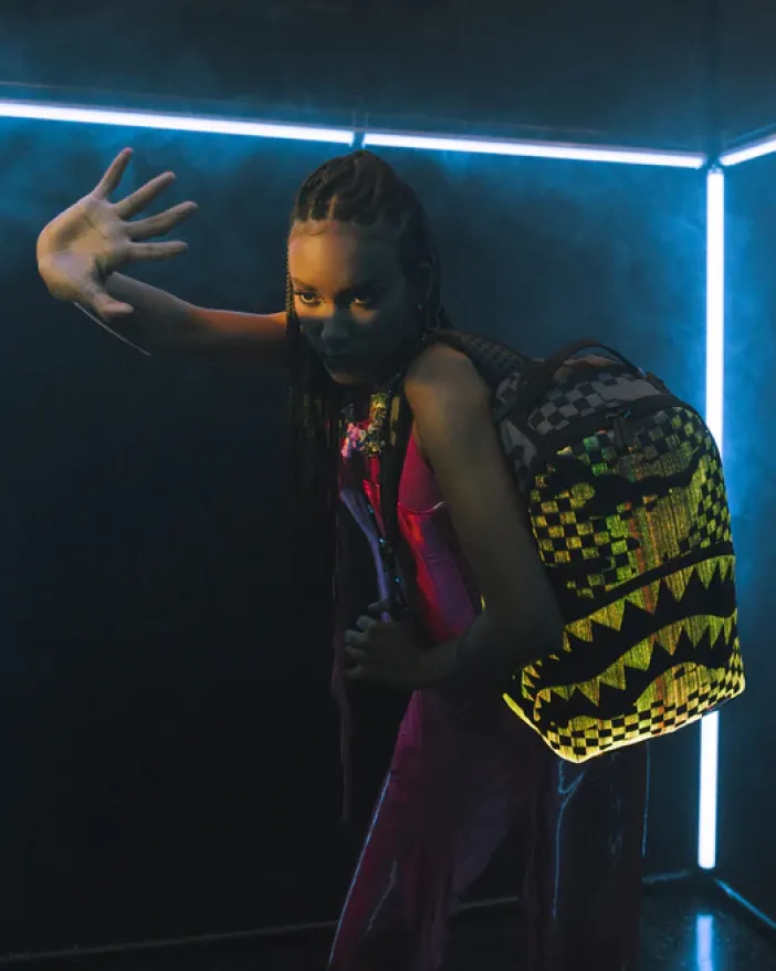 FIBER OPTICS 3AM THE PARTY NEVER STOPS BACKPACK>SPRAYGROUND New