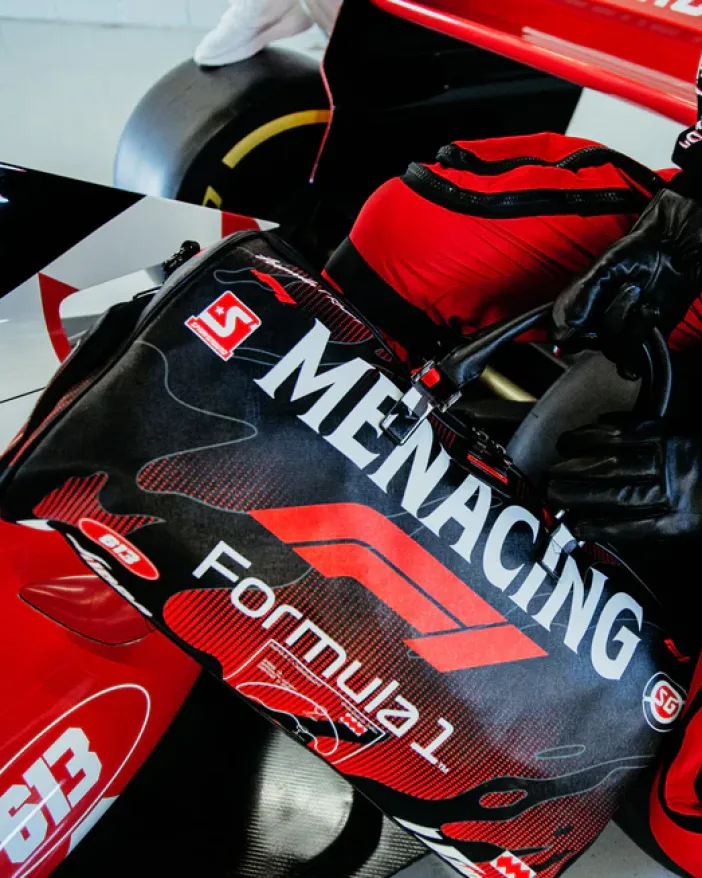 FORMULA 1 MENACING DUFFLE>SPRAYGROUND