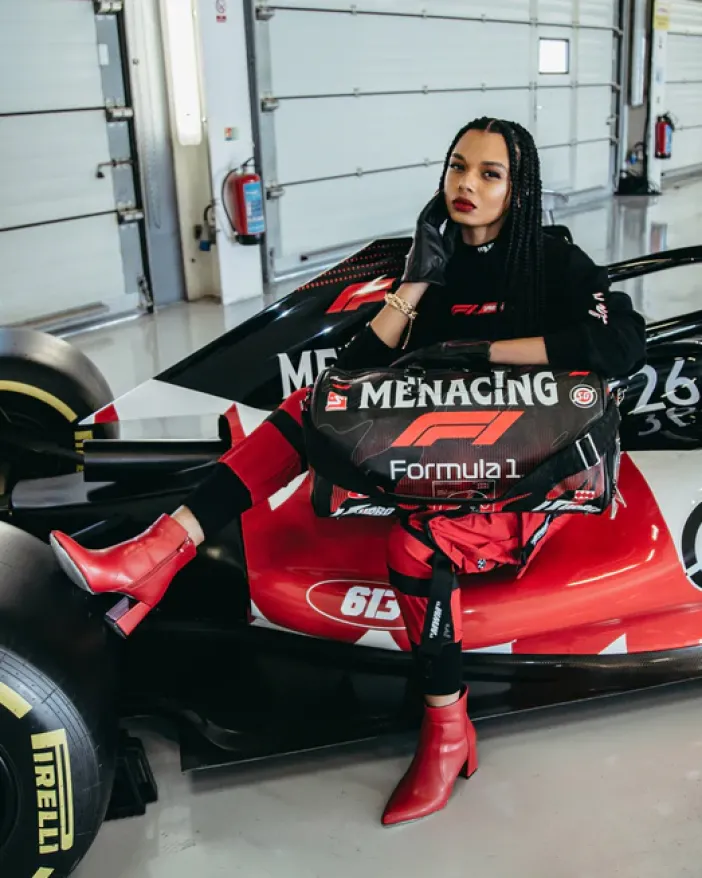 FORMULA 1 MENACING DUFFLE>SPRAYGROUND