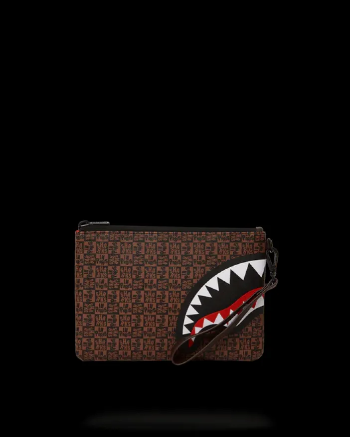 FRENZY SHARKS CROSSOVER CLUTCH>SPRAYGROUND Discount