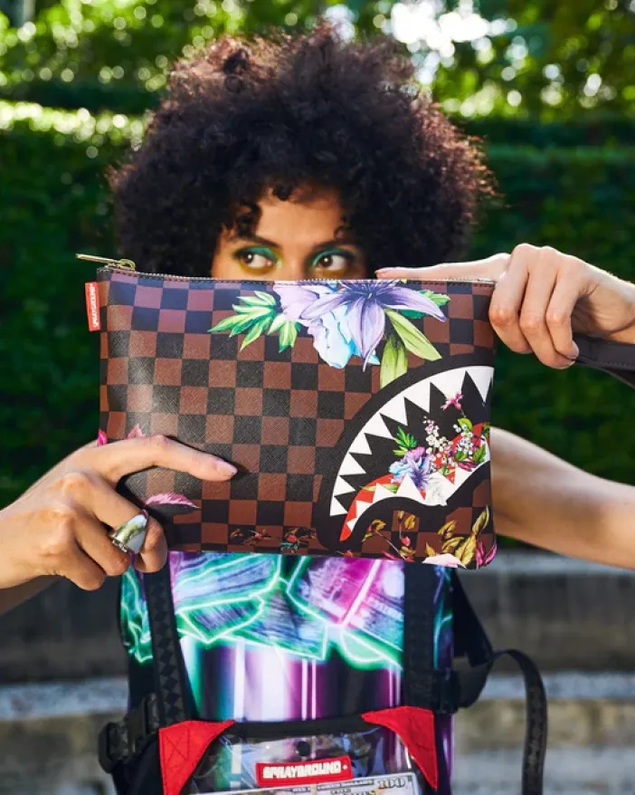 GARDEN OF SHARKS CROSSOVER CLUTCH>SPRAYGROUND Discount