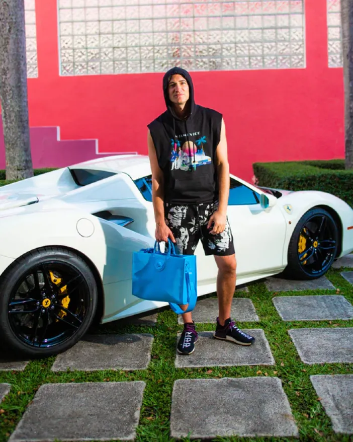 HEAVY METAL SHARK BLUE TORTUGA TOTE>SPRAYGROUND Discount