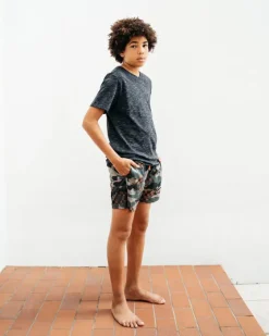KIDS CAMO CHECKERED SWIM TRUNKS><noscript><img width=