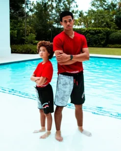 KIDS DAMAGE CONTROL SWIM TRUNKS><noscript><img width=
