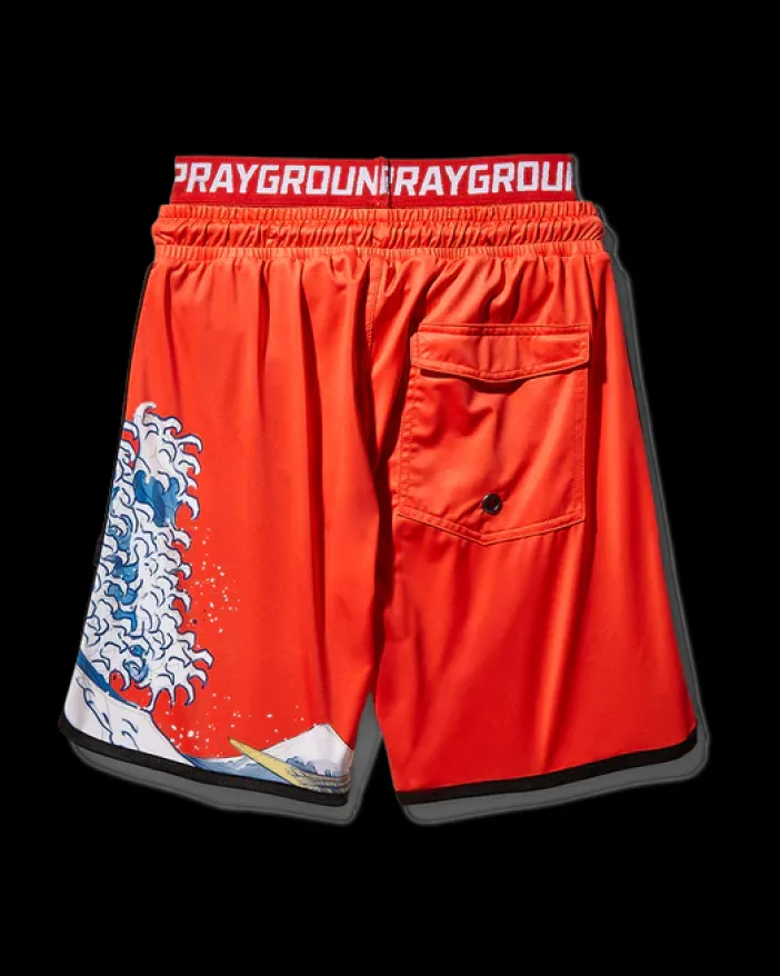 KIDS JAPAN WAVE SWIM TRUNKS (RED)>SPRAYGROUND Discount