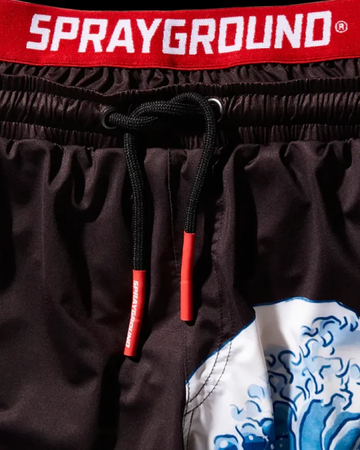 KIDS JAPAN WAVE SWIM TRUNKS (BLACK)>SPRAYGROUND Clearance