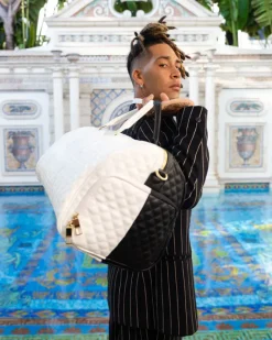 LEVELED UP SPLIT QUILT SHARK DUFFLE><noscript><img width=