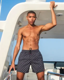 MIDNIGHT MONEYGRAM SHOTO SWIM TRUNKS><noscript><img width=