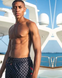 MIDNIGHT MONEYGRAM SHOTO SWIM TRUNKS><noscript><img width=