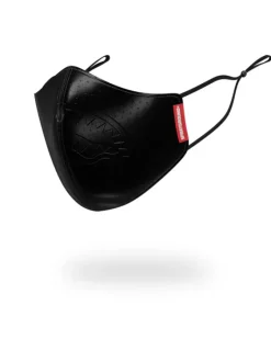 MIDNIGHT SHARK VEGAN LEATHER FACEMASK><noscript><img width=