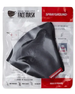 MIDNIGHT SHARK VEGAN LEATHER FACEMASK><noscript><img width=