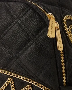 NOIR QUILT GOLD CHAIN SHARK SAVAGE BACKPACK><noscript><img width=