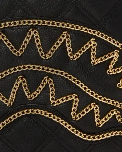 NOIR QUILT GOLD CHAIN SHARK SAVAGE BACKPACK><noscript><img width=