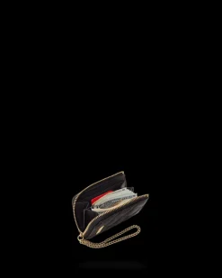 NOIR QUILT GOLD CHAIN SHARK WALLET><noscript><img width=