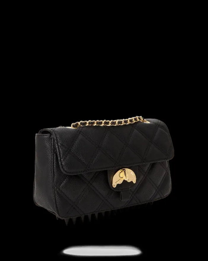 NOIR QUILT GOLD CHAIN SHARK HANDBAG>SPRAYGROUND