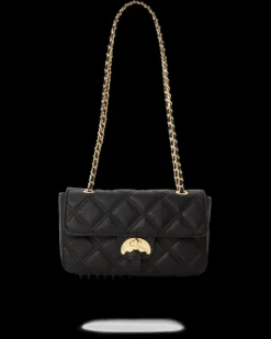 NOIR QUILT GOLD CHAIN SHARK HANDBAG><noscript><img width=