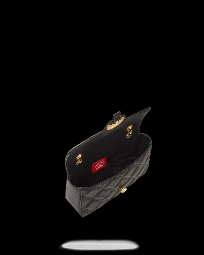 NOIR QUILT GOLD CHAIN SHARK HANDBAG>SPRAYGROUND