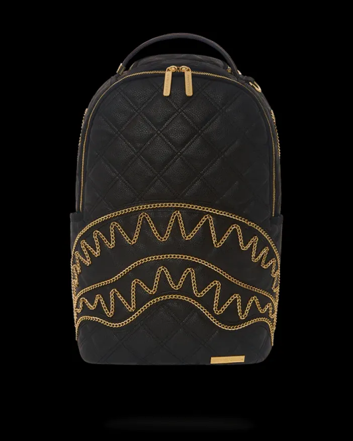 NOIR QUILT GOLD CHAIN SHARK BACKPACK (DLXV)>SPRAYGROUND New