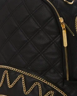NOIR QUILT GOLD CHAIN SHARK BACKPACK (DLXV)><noscript><img width=
