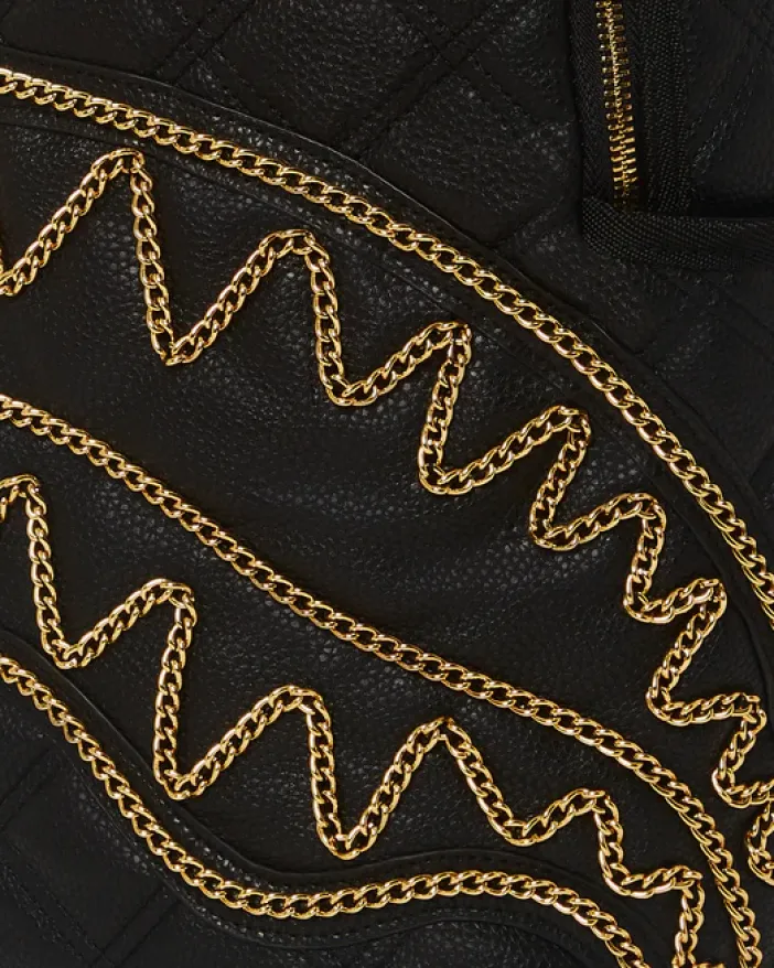 NOIR QUILT GOLD CHAIN SHARK BACKPACK (DLXV)>SPRAYGROUND New
