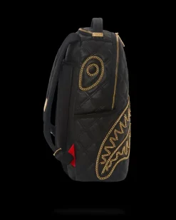 NOIR QUILT GOLD CHAIN SHARK BACKPACK (DLXV)><noscript><img width=