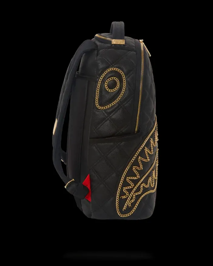NOIR QUILT GOLD CHAIN SHARK BACKPACK (DLXV)>SPRAYGROUND New