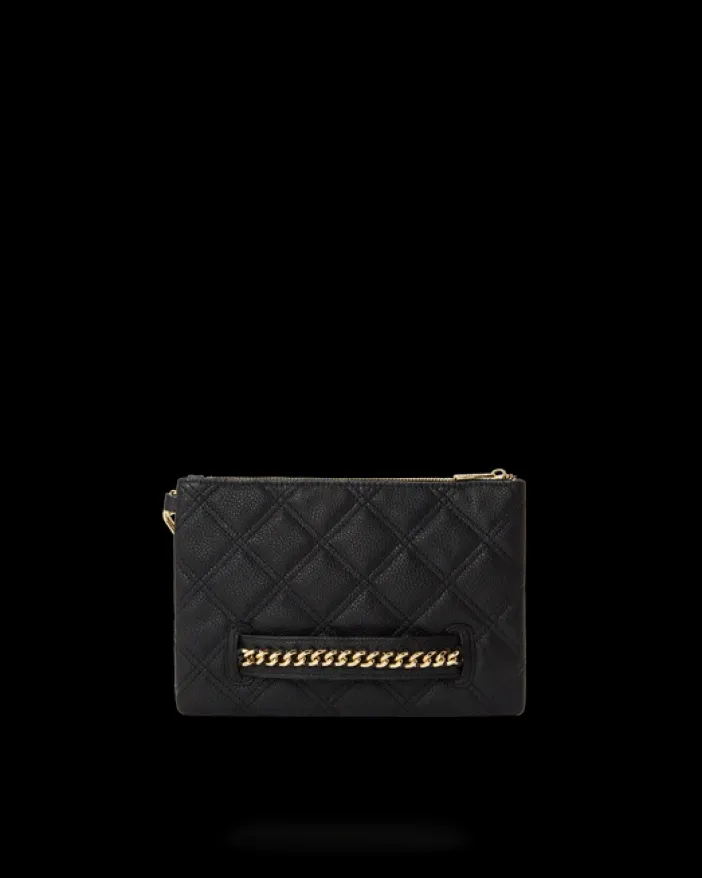 NOIR QUILT GOLD CHAIN SHARK CROSSOVER CLUTCH>SPRAYGROUND Discount