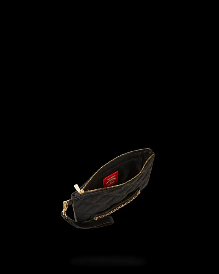 NOIR QUILT GOLD CHAIN SHARK CROSSOVER CLUTCH>SPRAYGROUND Discount