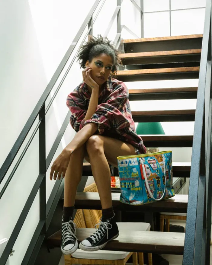 OFFICIAL BASQUIAT MITCHELL CREW 1983 TOTE>SPRAYGROUND Hot