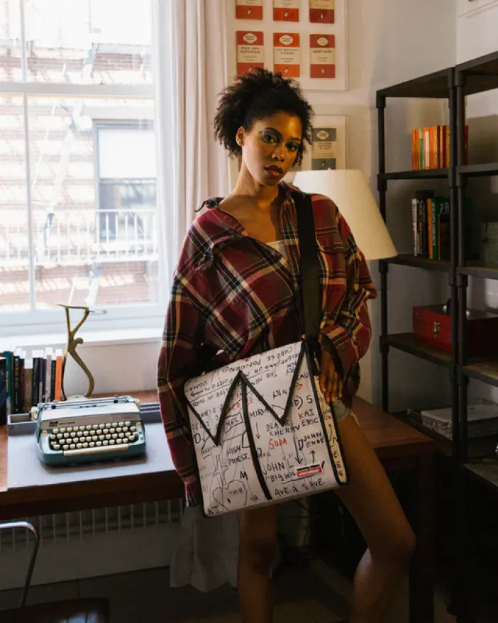OFFICIAL BASQUIAT UNTITLED (CHEESE POPCORN) 1983 SLING MESSENGER>SPRAYGROUND Sale