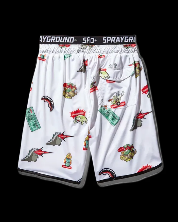 PATCH ALL-IN CORTO SWIM TRUNKS (WHITE)>SPRAYGROUND Sale