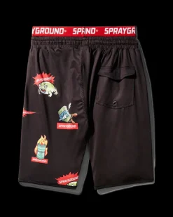PATCH ALL-IN CORTO SWIM TRUNKS (BLACK)>SPRAYGROUND Sale