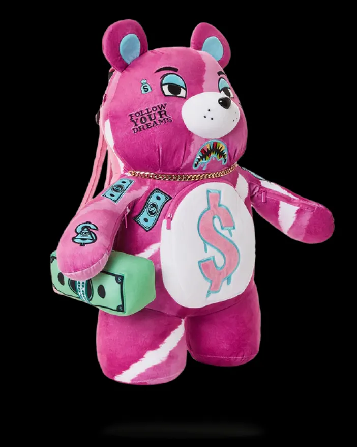 PINK PUNK MONEYBEAR TEDDYBEAR BACKPACK>SPRAYGROUND Clearance