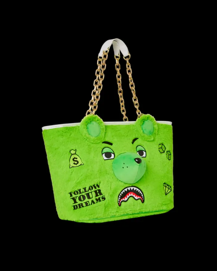 PLUSH MONEYBEAR TOTE (GREEN)>SPRAYGROUND Clearance