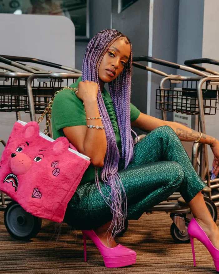 PLUSH MONEYBEAR TOTE (PINK)>SPRAYGROUND Hot