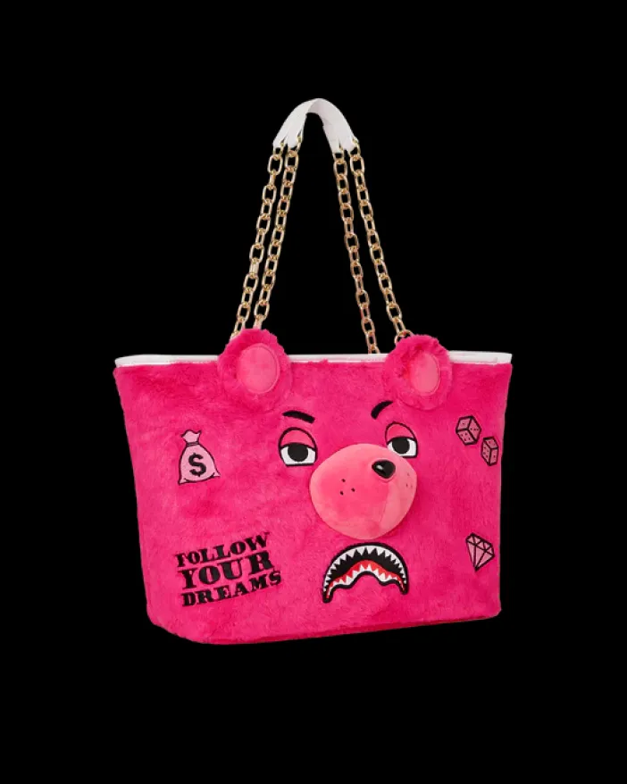 PLUSH MONEYBEAR TOTE (PINK)>SPRAYGROUND Hot