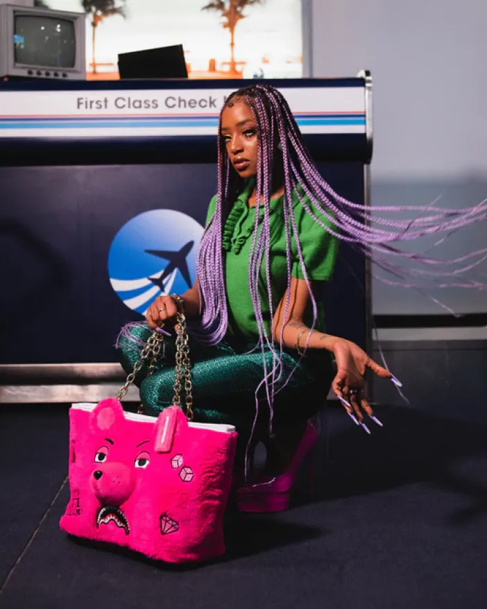 PLUSH MONEYBEAR TOTE (PINK)>SPRAYGROUND Hot